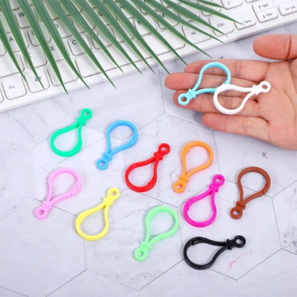 YIDE 50 Pcs Plastic Keychain Clips, Multicolor Lobster Claw Clasps Backpack Key Chain Hooks for DIY Crafts Lanyard Ornaments