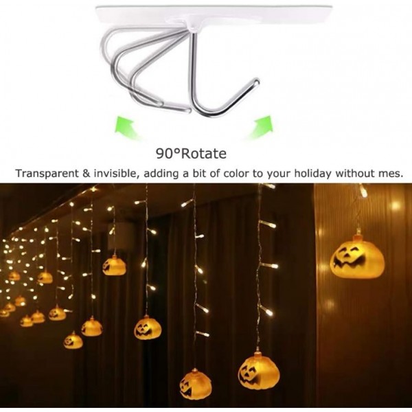 YIDE Adhesive Hooks,Transparent Seamless Stainless Steel Ultra Strong Wall Hooks for Kitchen Bathroom Ceiling Door Utility Hooks(12 PCS)