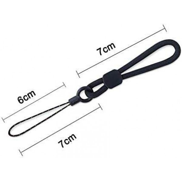 YIDE Ring Lanyards Black Finger Strap 5 Pack Short Rope Small Lanyard,For Phone Cases Keys Keychain USB Flash Drive CellPhone iPod ID Card Badge Camera